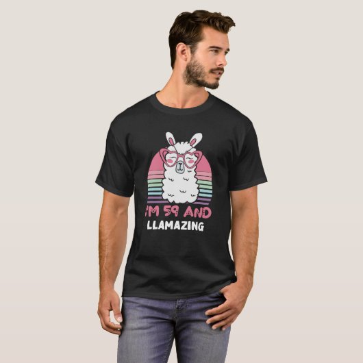59 Year Old Bday Llamazing 59th Birthday Llama T-Shirt (Vorne ganz)