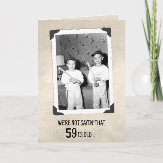 59th Birthday Humor Young Boys With Baseball Bats  Karte (Vorderseite)