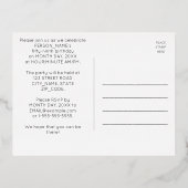 59th Birthday Party ~ Art Deco Style “59” + Name Folie Einladungspostkarte (Rückseite)