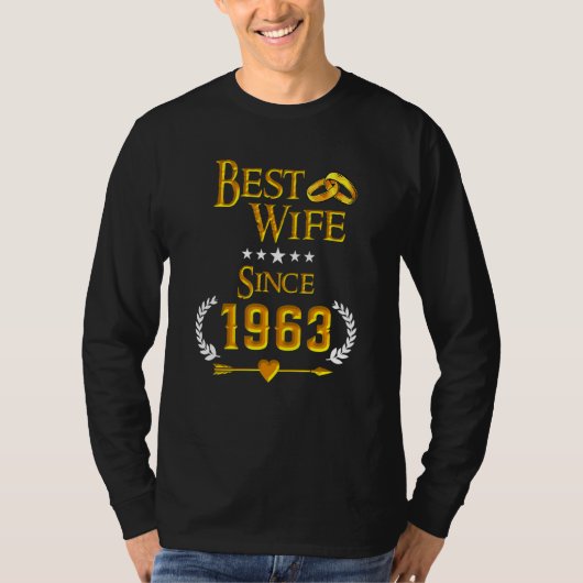 59th Wedding Anniversary Best Wife Since 1963 T-Shirt (Vorderseite)