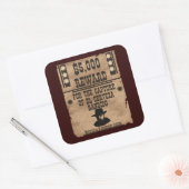 5.000 Dollar Quadratischer Aufkleber (Umschlag)