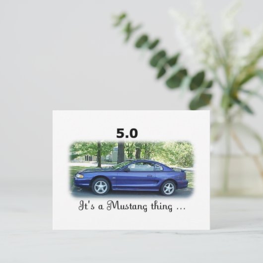 5,0 Mustang Postkarte (Stehend Vorderseite)