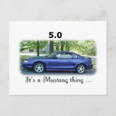 5,0 Mustang Postkarte (Vorderseite)