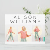 5.12x18.5" Modern 3-Foto-Actor-Modell Comp-Karte Ankündigung (Stehend Vorderseite)