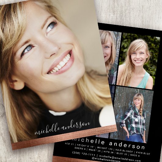 5.12x18.5" Modern 5-Foto-Modell-Comp-Karte Ankündigung