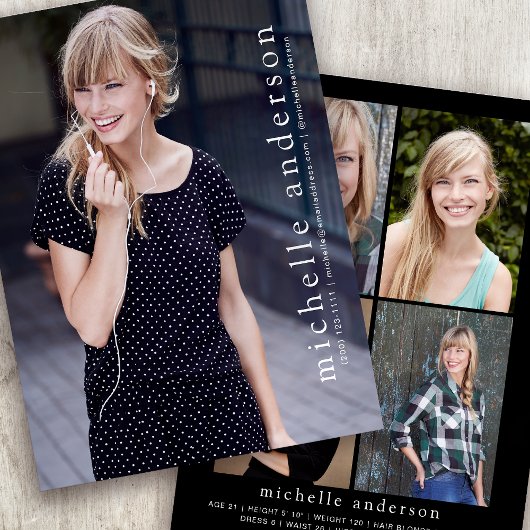 5.12x18.5" Modern 5-Foto-Modell-Comp-Karte Ankündigung