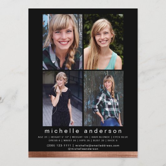 5.12x18.5" Modern 5-Foto-Modell-Comp-Karte Ankündigung (Rückseite)