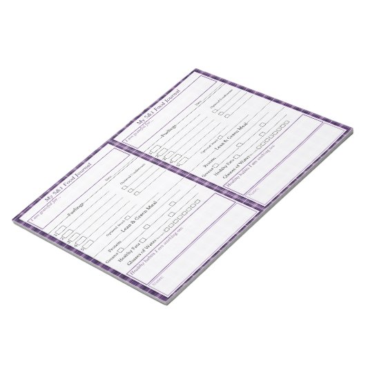 5 - 1 Informationsseiten für das Lebensmitteljourn Notizblock (angewinkelt)