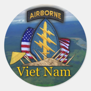 5. 1. Spezialeinheiten Green Berets vietnam Sticke Runder Aufkleber