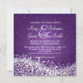 5.25" Elegante Hochzeitsglanzwelle Lila Einladung (Rückseite)