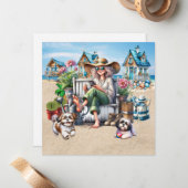 5.25 Hübsch Senior Beach Lady Mitteilungskarte (Vorderseite/Rückseite Beispiel)