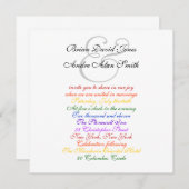 5,25" Sq. Gay Wedding Rainbow LGBT Pride Basic Einladung (Vorne/Hinten)