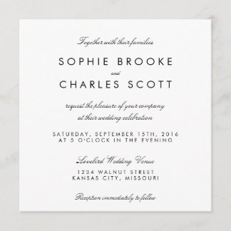 5,25" Square Simple Chic Template Wedding Einladung
