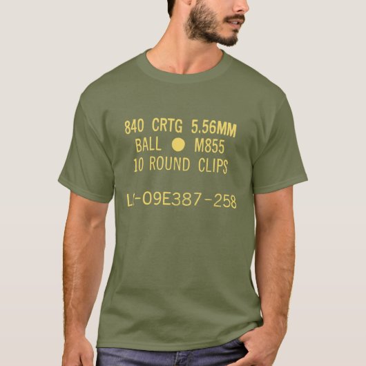 5.56x45mm Dose Munition M855 T-Shirt (Vorderseite)