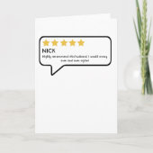 5/5 Husband-Star-Bewertung Karte (Vorderseite)