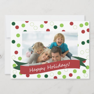 5,5 x 7,5 Foto Polka Dot Card mit Happy Holidays Feiertagskarte