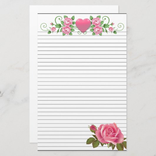 5,5" x 8,5" gezeichnetes Briefpapier (Vorne/Hinten)