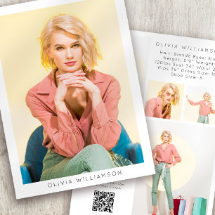 5,5x7,5" Moderne 6-Foto-Actor-Model-Comp-Karte Ankündigung