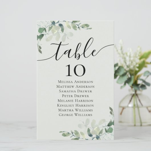 5,5x8,5 Eukalyptus-Hochzeitstabelle (Stehend Vorderseite)