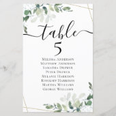 5,5x8,5" Eukalyptus-Tabelle Sitzplan Nr. 5 (Rückseite)