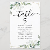 5,5x8,5" Eukalyptus-Tabelle Sitzplan Nr. 5 (Vorderseite)