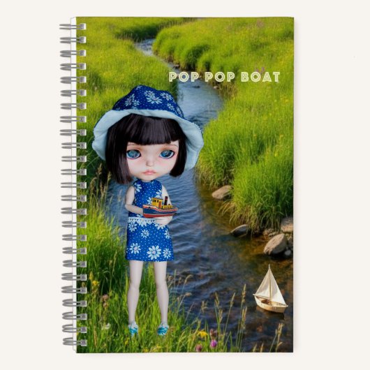 5.5x8.5 Tagebuch: Pop Pop Boot Notizblock (Vorderseite)