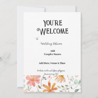 5" * 7" Einladungskarte für Hochzeiten Einladung