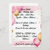 5" * 7" Rounded Birthday Einladungskarte Einladung (Vorne/Hinten)