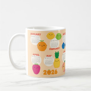 5 A Day Kawaii Fruits 2026 Kalender Kaffeetasse