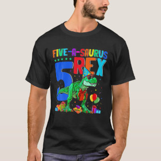 5-A-Saurus Rex 5. Geburtstag 5 Jahre alter Rex Lov T-Shirt