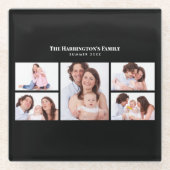 5 Abschnitte Benutzerdefiniertes Foto Einfache ele Glasuntersetzer (Vorderseite)