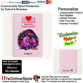 5 African American Girl Writing Supplies Students Notizblock