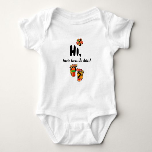 #5 African print Baby Bodysuit - Hierb ben ik Baby Strampler (Vorderseite)