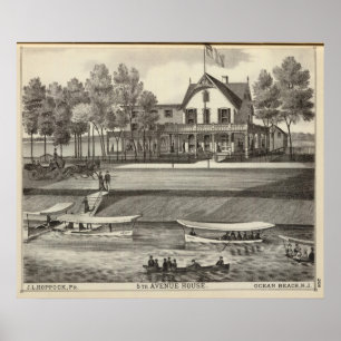 5. Alleen-Haus, Ozean-Strand, NJ Poster