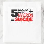 5 an + Macron = SUICIDE - rechteckiger Aufkleber (Tasche)