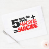 5 an + Macron = SUICIDE - rechteckiger Aufkleber (Umschlag)