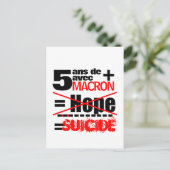 5 ans + Macron = SUICIDE - Postkarte (Stehend Vorderseite)