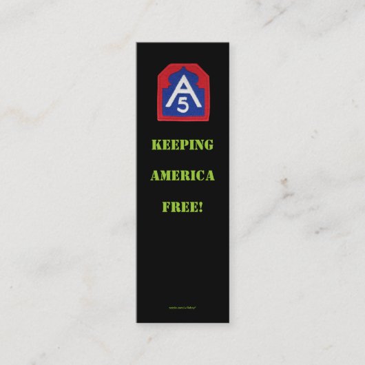 5. Armee A5 veteran patches bookmarker vfw us card Mini Visitenkarte (Vorderseite)