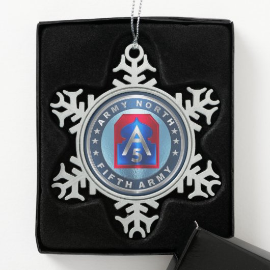 5. ARMY NORTH SCHNEEFLOCKEN Zinn-Ornament (Box)