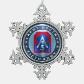5. ARMY NORTH SCHNEEFLOCKEN Zinn-Ornament (Vorderseite)