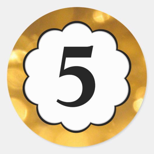 5 - Aufkleber mit den goldenen Zahlen (Vorderseite)