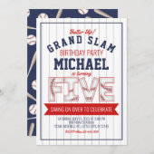 5. Baseball Geburtstag Einladung (Vorne/Hinten)