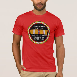 5 BATTLE STARS Weltkrieg Asiatischer Pazifischer V T-Shirt