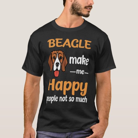 5 Beagle machen mich glücklich T-Shirt (Vorderseite)
