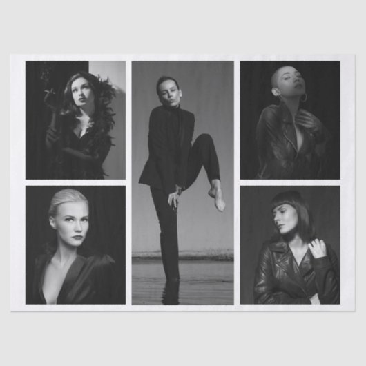 5 Bearbeitbare FotoCollage Seidenpapier (Vorderseite)