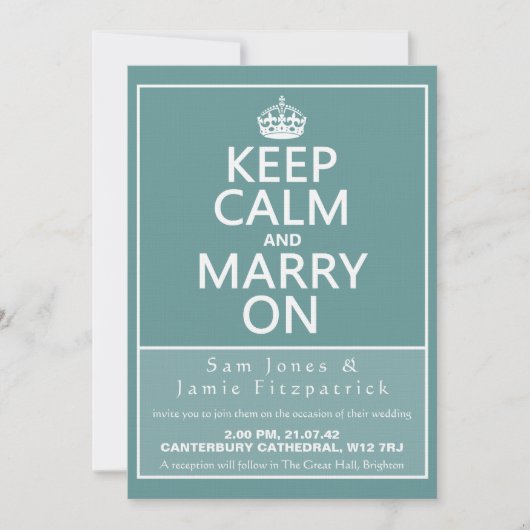 5" behalten Ruhe und heiraten auf Einladung (Vorderseite)