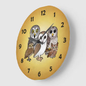 5 Birdorable Eulen Große Wanduhr (Winkel)