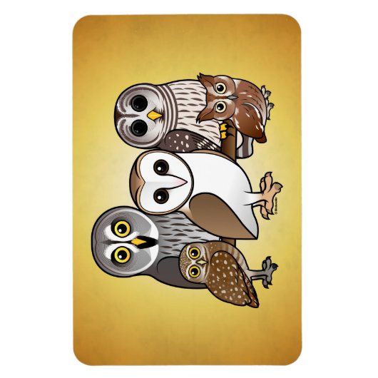5 Birdorable Owls Magnet (Vertikal)