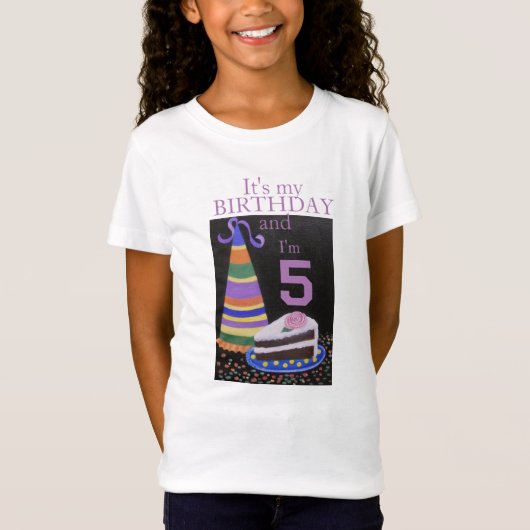 5. BIRTHDAY Girls' Fine Jersey T - Shirt (Vorderseite)