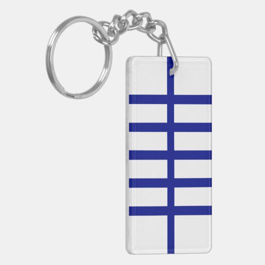 5 Bisected Blue Lines Schlüsselanhänger (Vorderseite links)